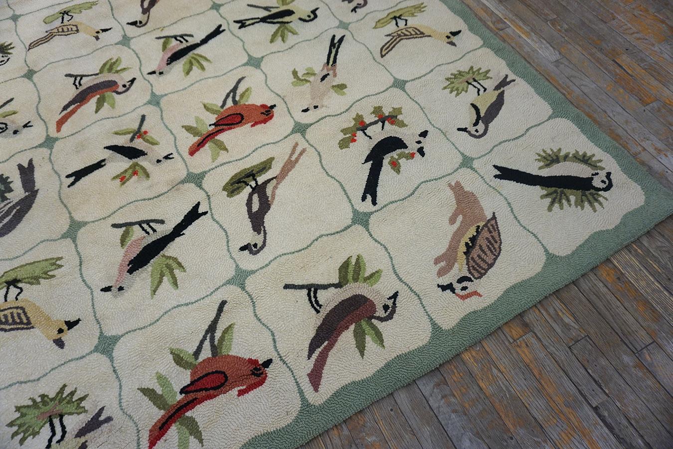 Vintage 1970s Century American Hooked Rug ( 8'3