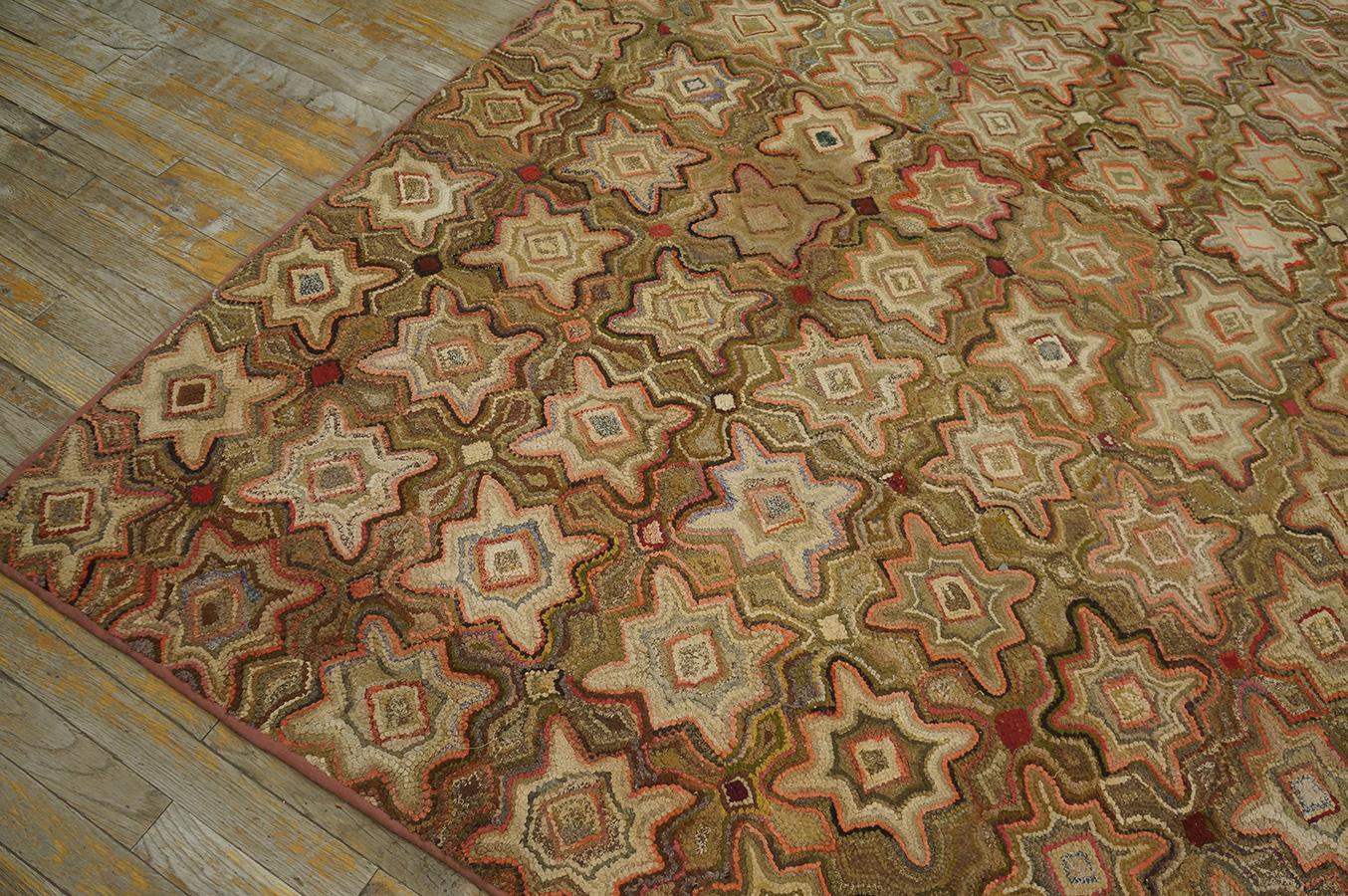 Antique  American Hooked Rug 8' 4'' x8' 8''  For Sale 6
