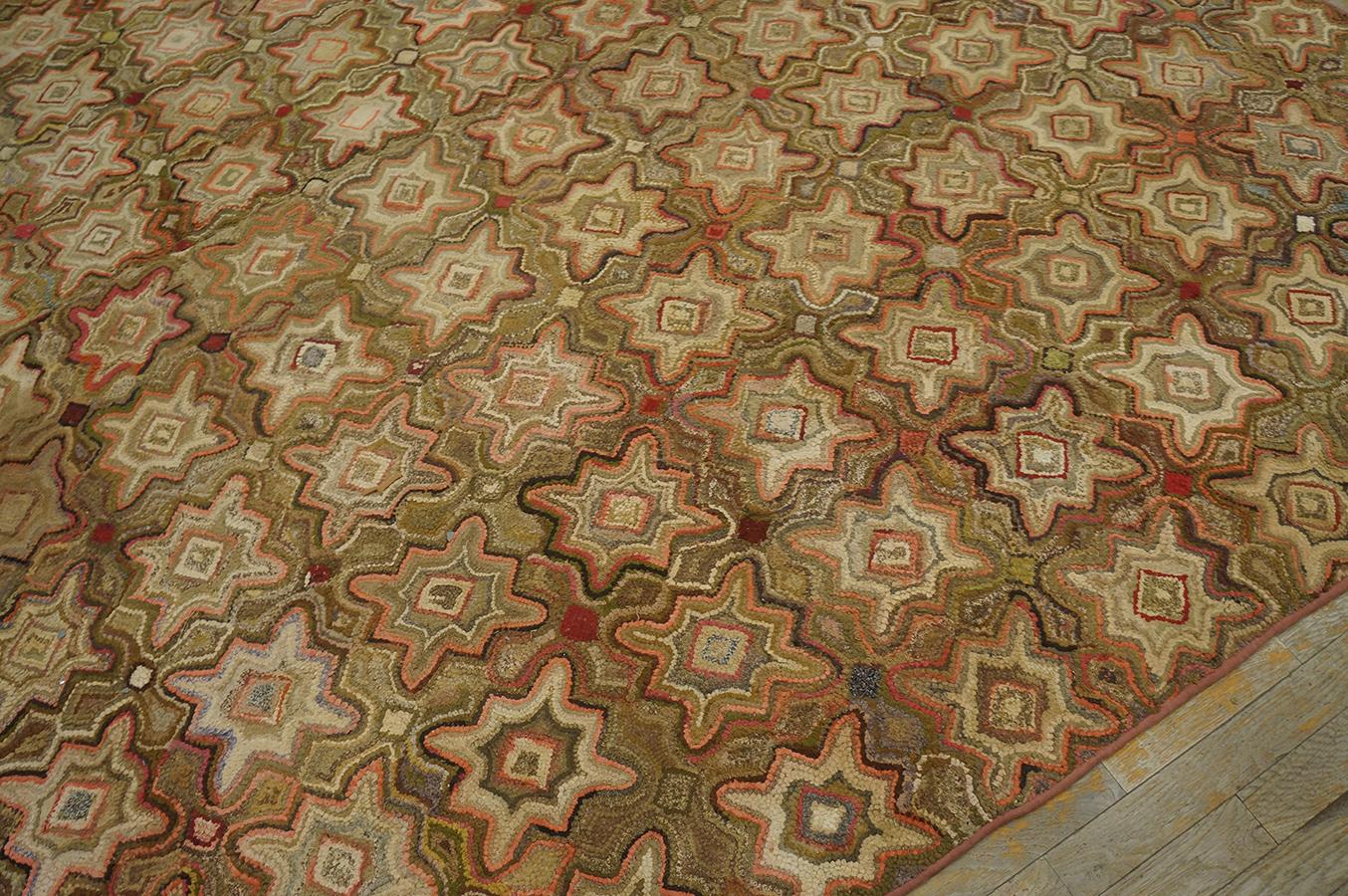 Antique  American Hooked Rug 8' 4'' x8' 8''  For Sale 7