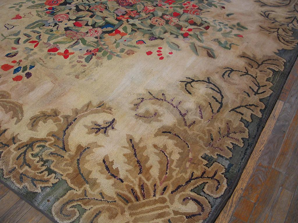 Early 20th Century Antique American Hooked Rug For Sale