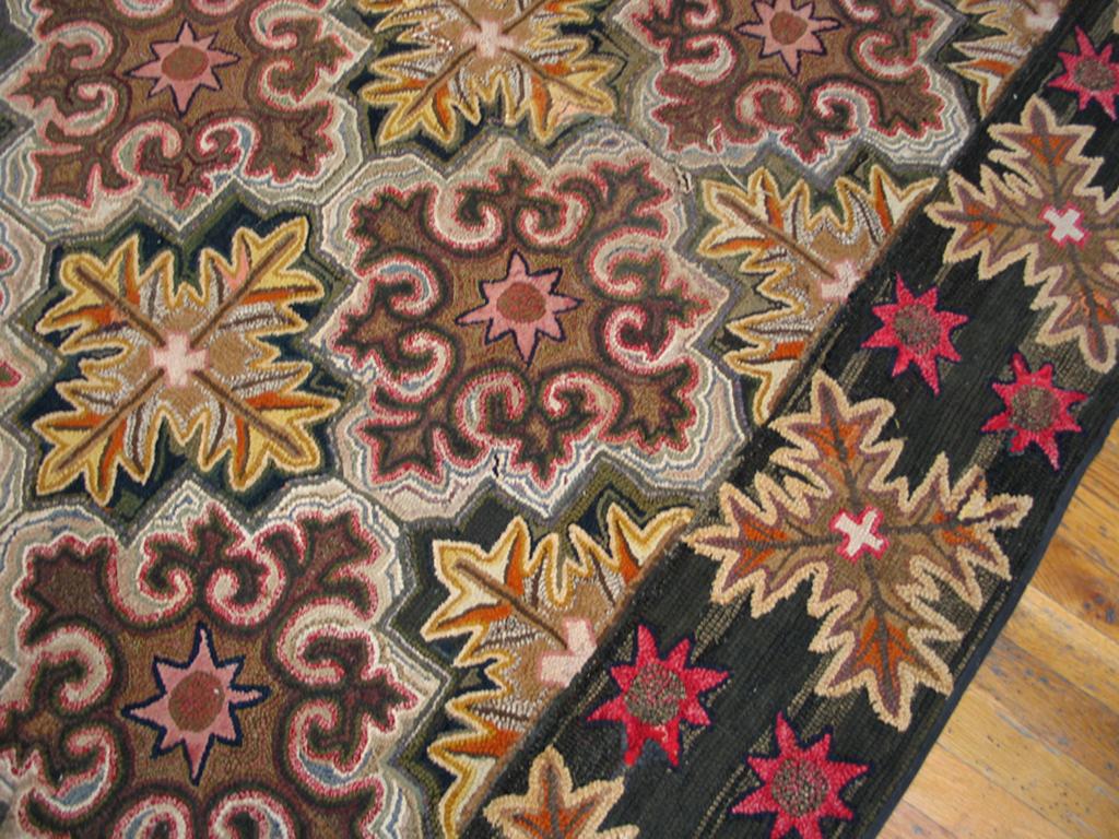 19th Century American Hooked Rug ( 8' x 9'6