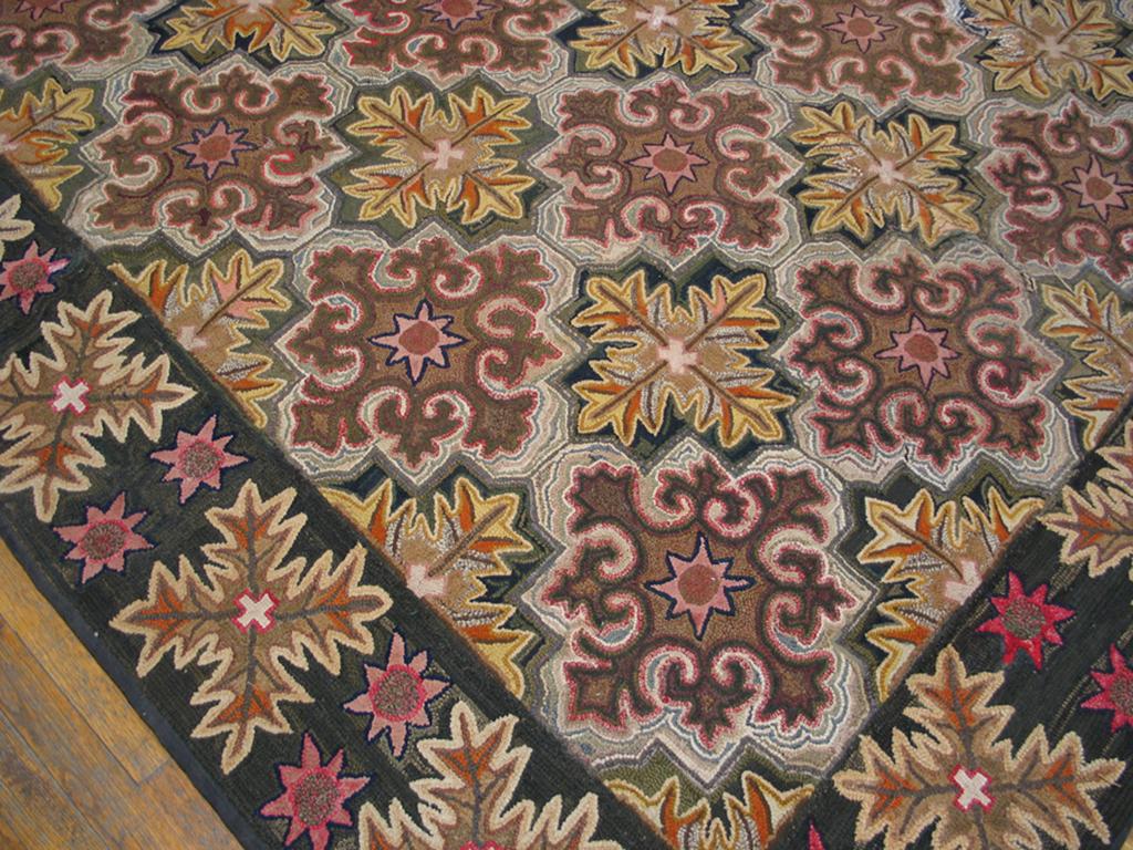 Late 19th Century 19th Century American Hooked Rug ( 8' x 9'6