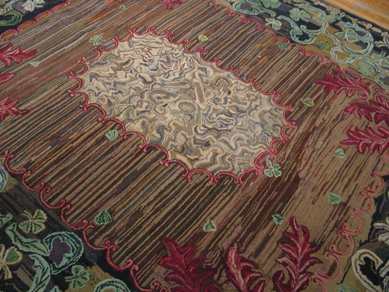Antique American Hooked Rug For Sale at 1stDibs