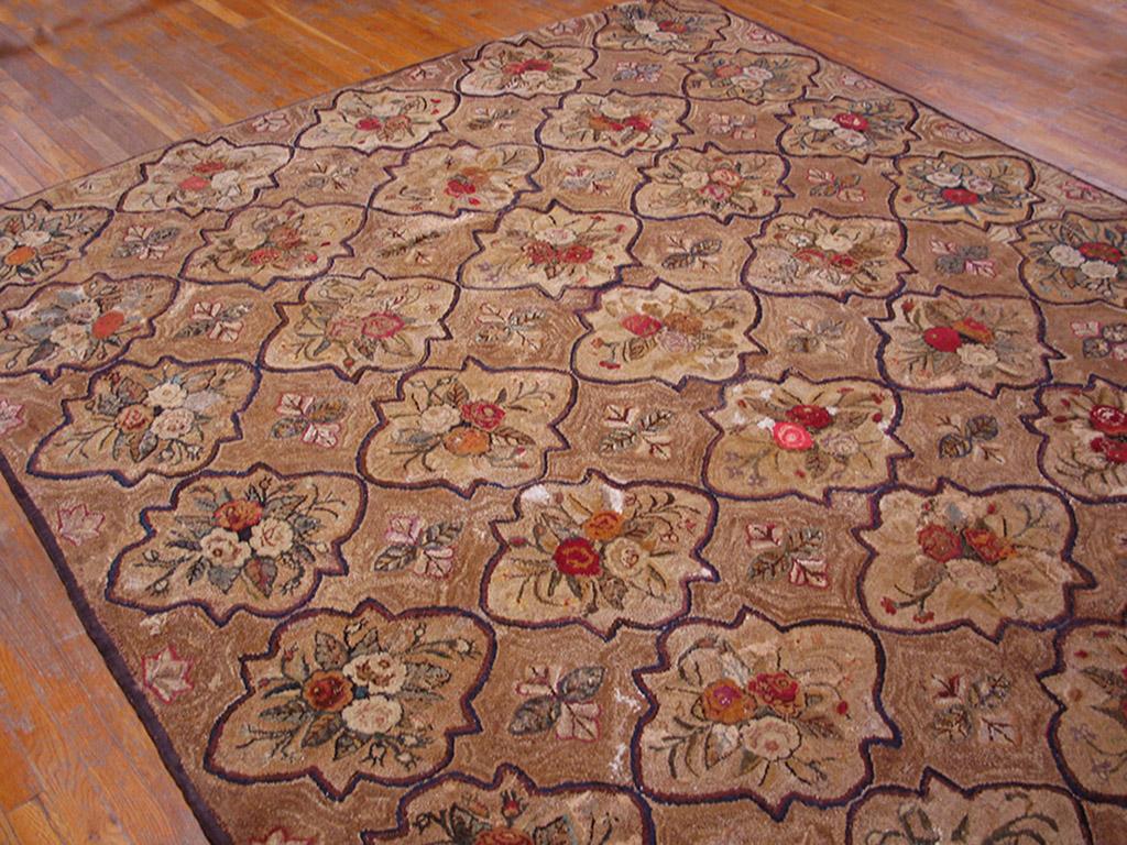 Late 19th Century Antique American Hooked Rug For Sale