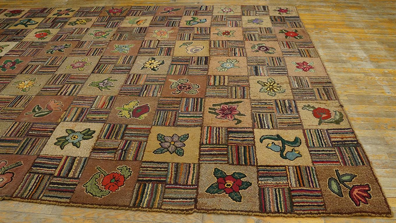 Early 20th Century Antique American Hooked Rug 8' 2