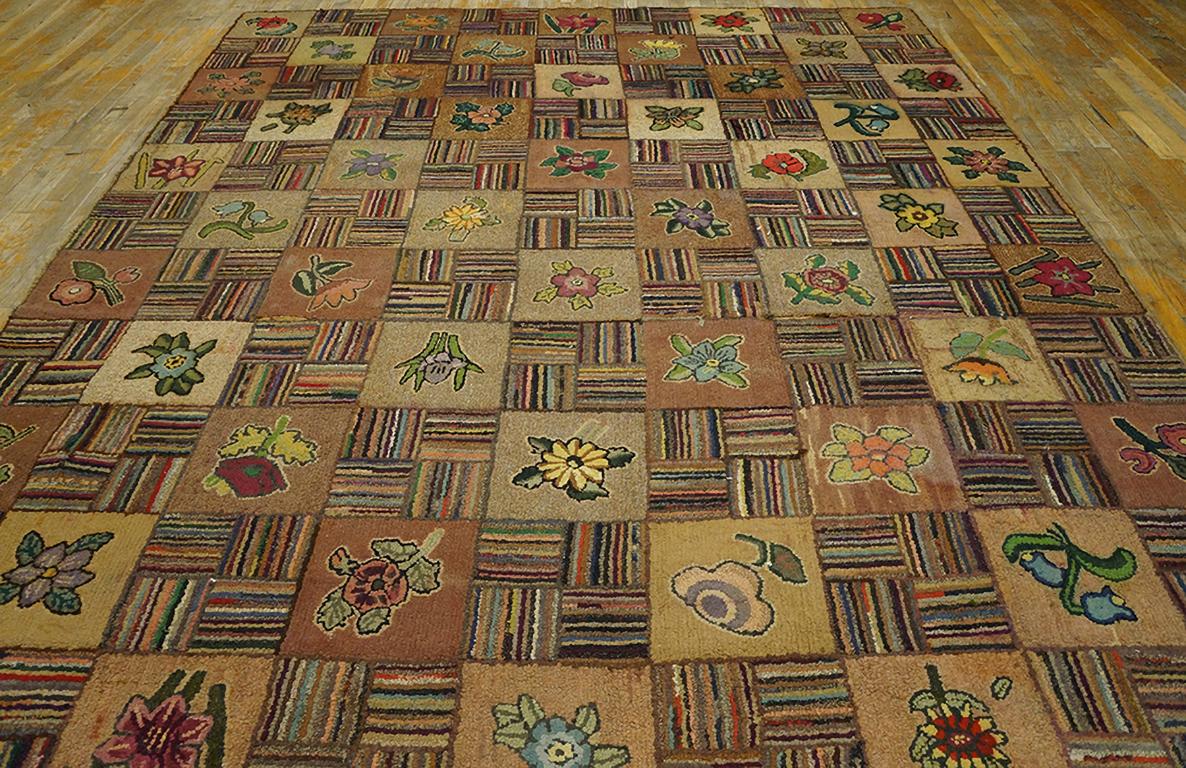 Antique American Hooked Rug 8' 2