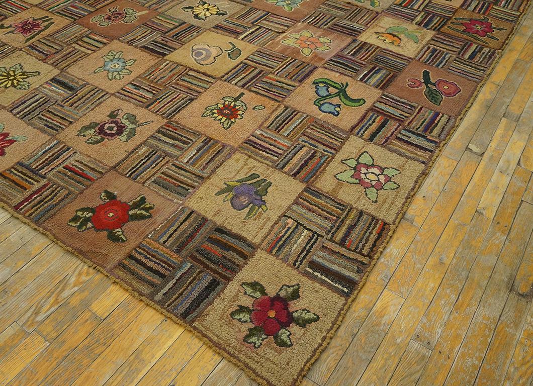 Tapis à capuche américain ancien de 8' 2