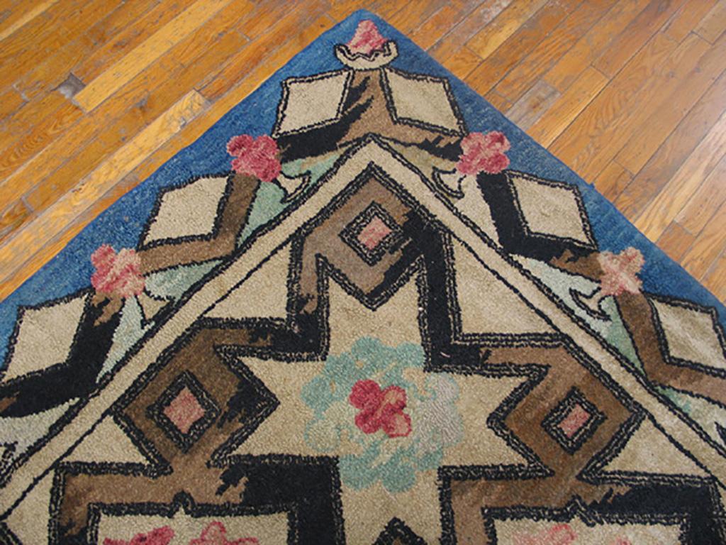 Early 20th Century Antique American Hooked Rug 8' 4