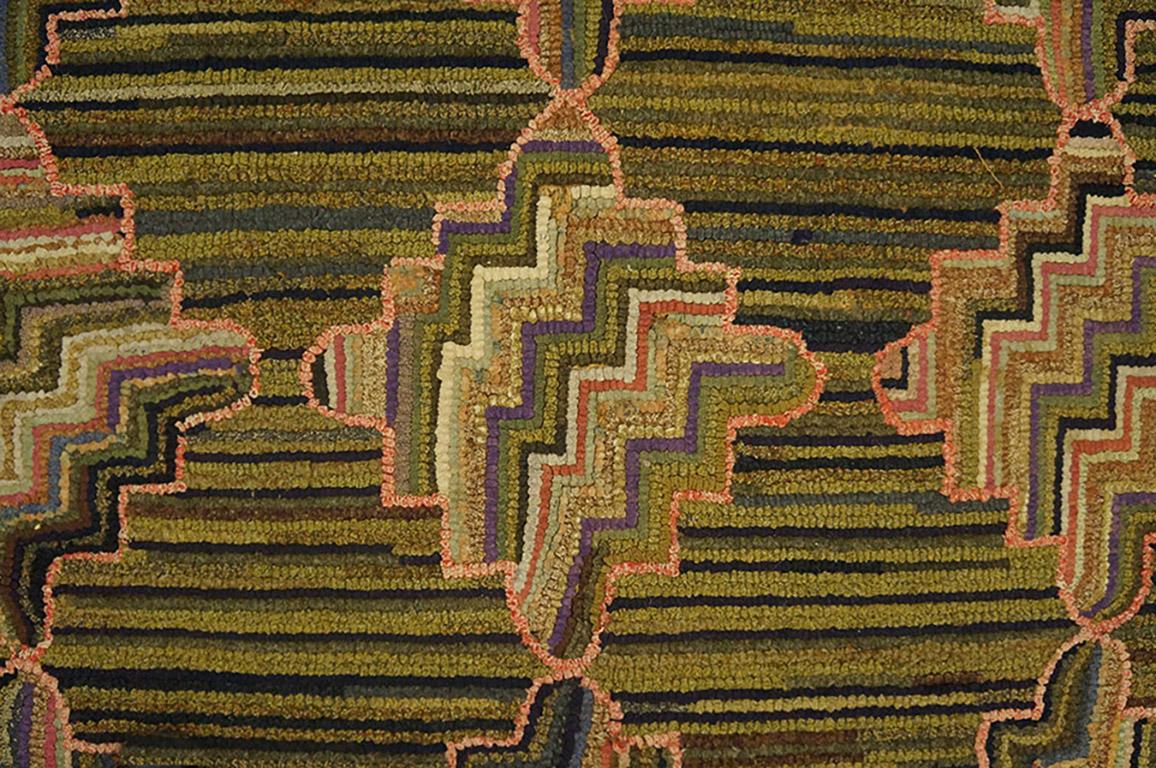 Late 19th Century 19th Century American Hooked Rug ( 8'8