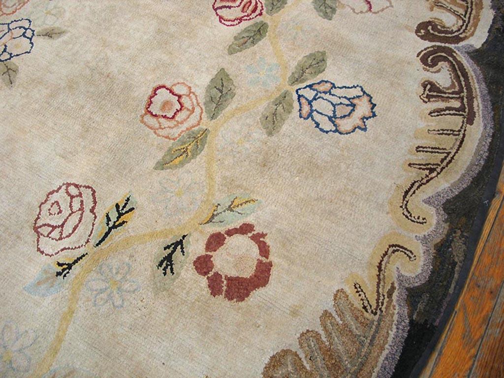 Late 19th Century Antique American Hooked Rug 9' 0