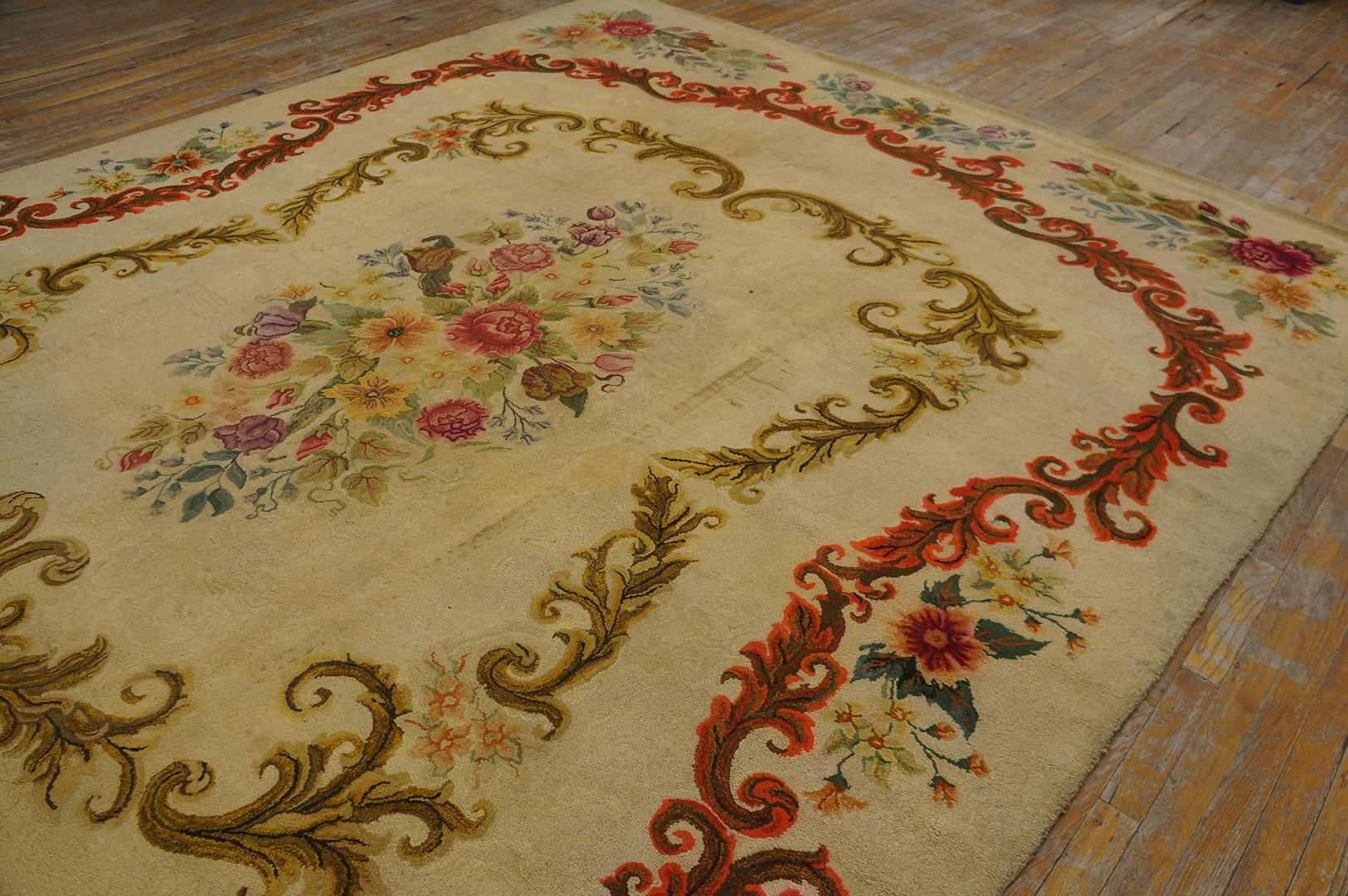 1930s American Hooked Rug ( 9' x 11'8