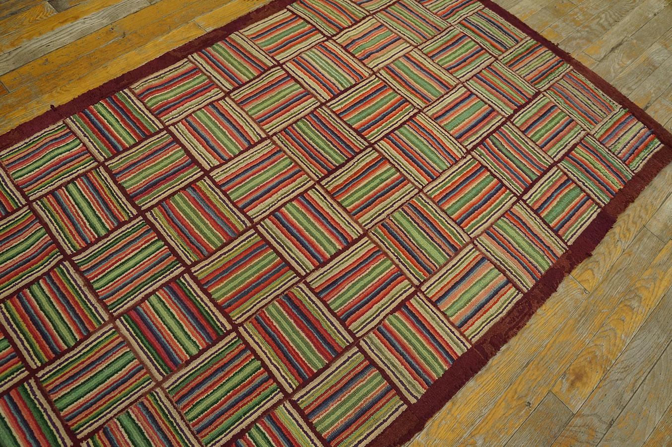 Antique American Hooked Rug 3' 2