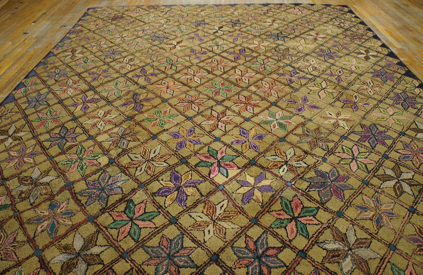 Early 20th Century American Hooked Rug ( 10' x 12'2