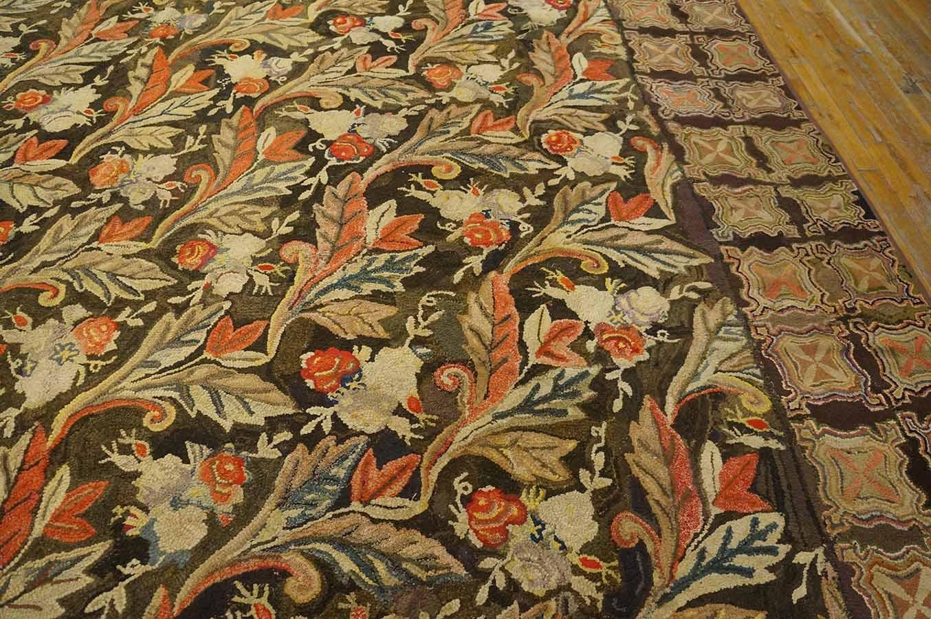 Antique American Hooked Rug For Sale 8