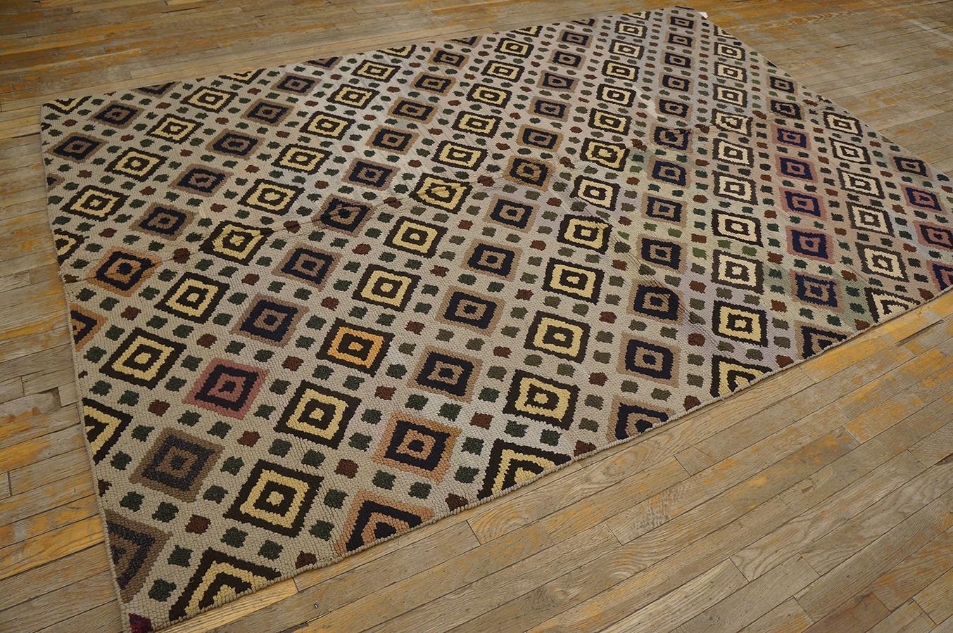 Antiker amerikanischer Kapuzenteppich, 2,13 m x 2,13 m, antik im Angebot 13