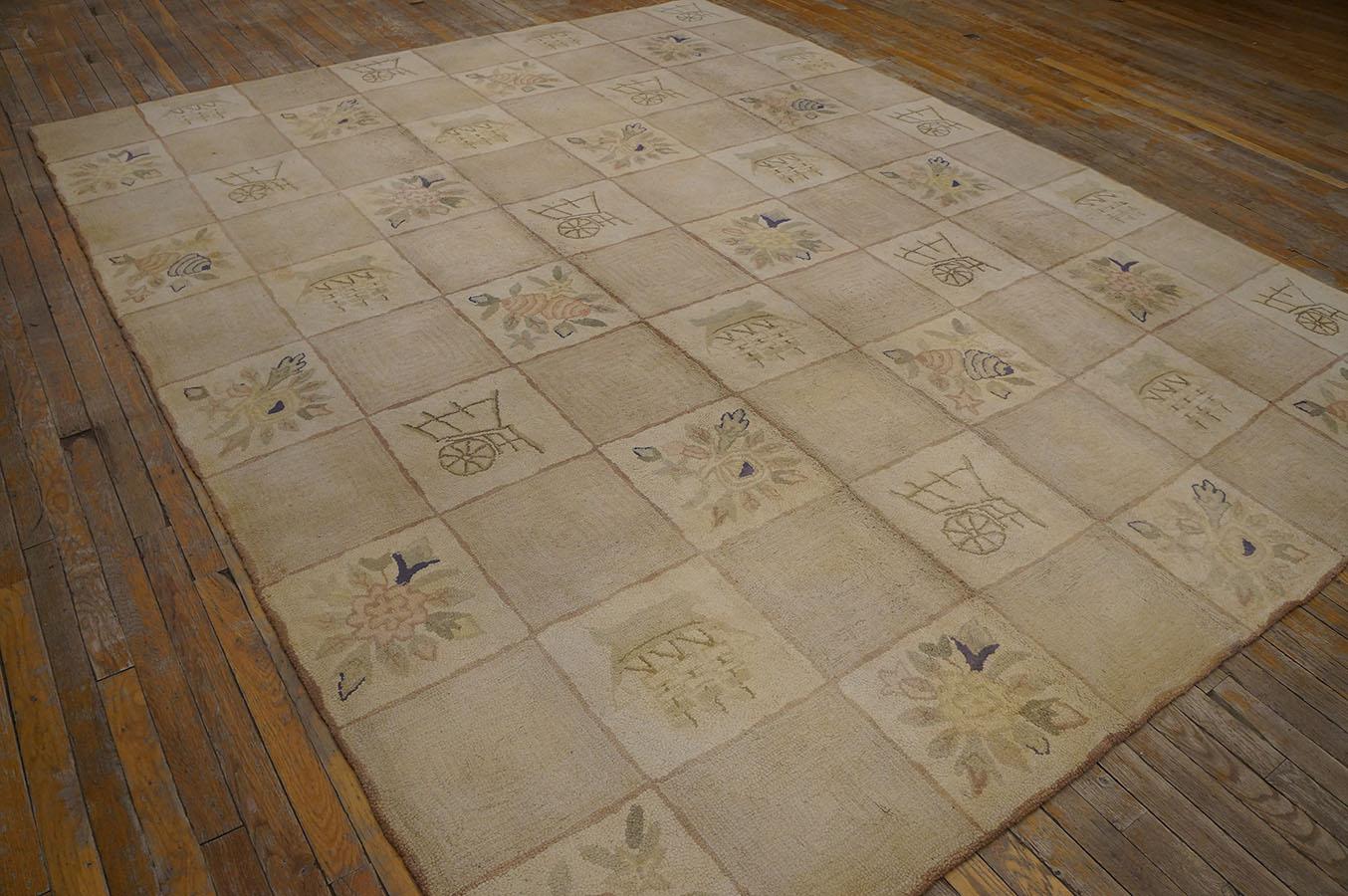Antique American Hooked Rug 8' 0