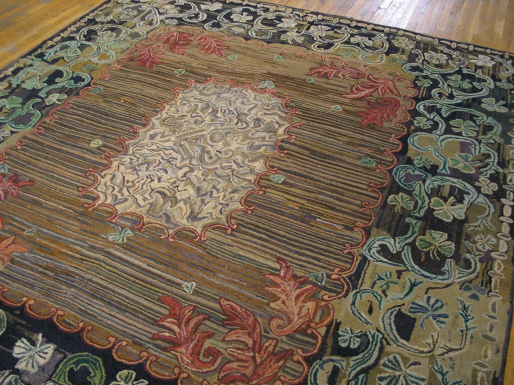 Antique American Hooked Rug 8' 10