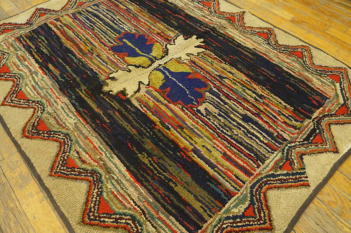 Mid-20th Century Antique American Hooked Rug 3' 6