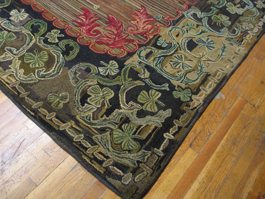 Late 19th Century Antique American Hooked Rug 8' 10