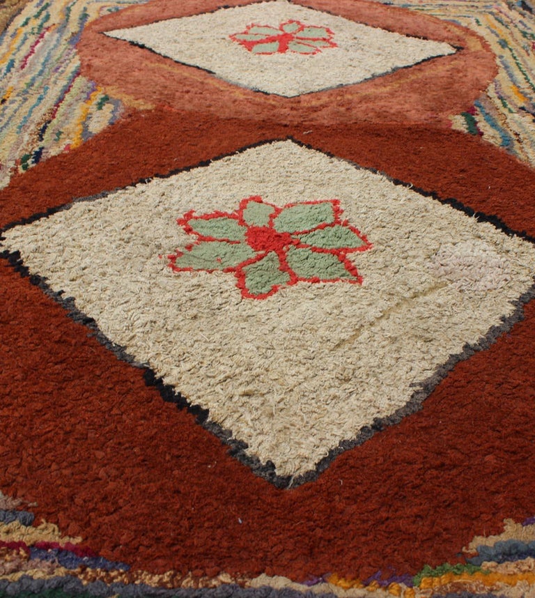 Antique American Hooked Rug For Sale at 1stdibs