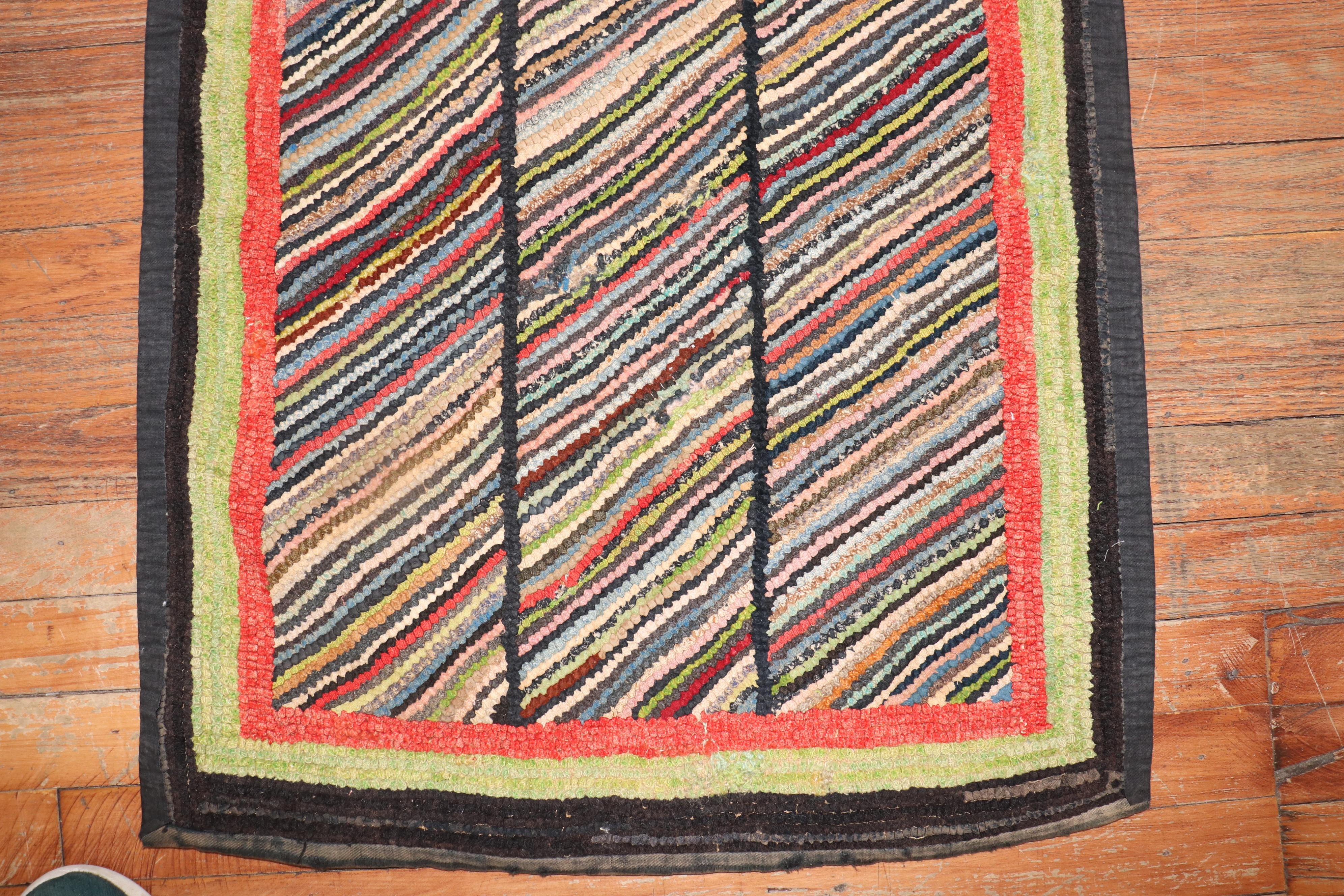 20th Century Antique American Hooked Rug For Sale