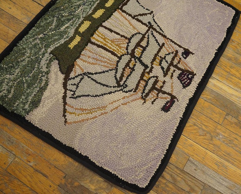Antique American Hooked Rug For Sale at 1stDibs hand hooked wool rugs