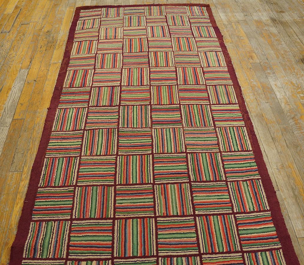 Antique American Hooked Rug 3' 2