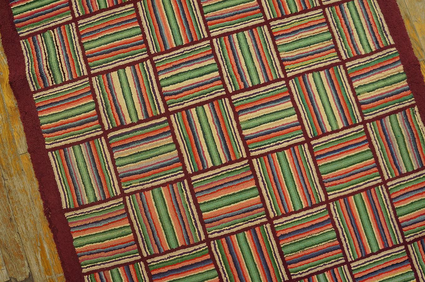 Antique American Hooked Rug 3' 2