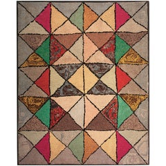 Antique American Hooked Rug 2' 10" x 3' 6" 