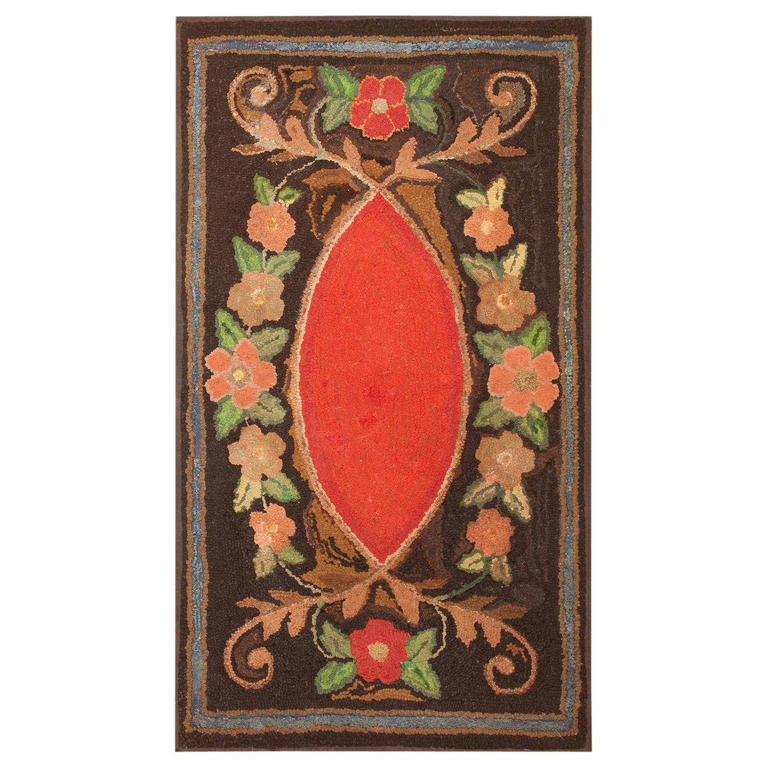 Late 19th Century American Hooked Rug ( 2'2" x 4' - 66 x 122 )  For Sale