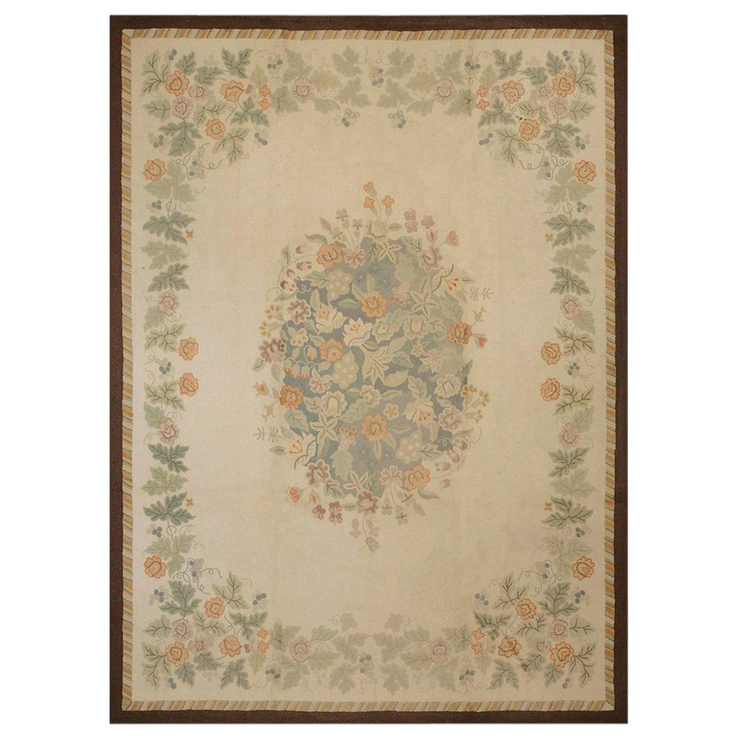 Amerikanischer Hakenteppich aus der Mitte des 20. Jahrhunderts ( 8'9"" x 11'9"" - 266 x 358 cm )