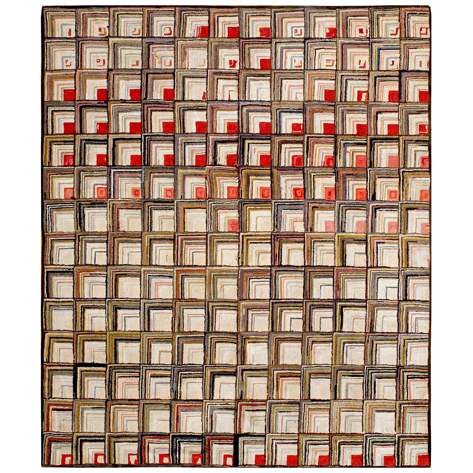 Late 19th Century American Hooked Rug ( 5'9" x 7' - 175 x 213 ) For Sale