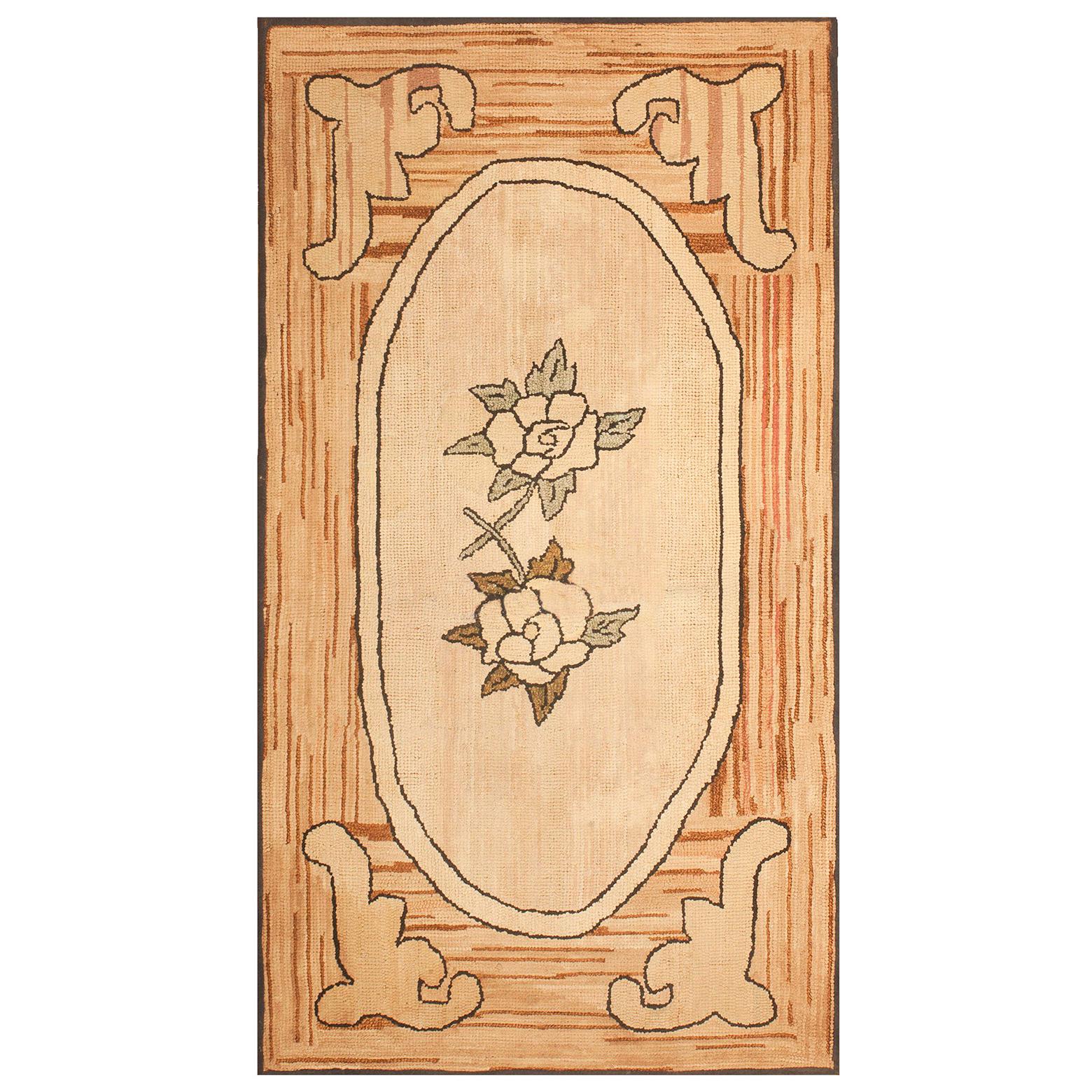 Antique American Hooked Rug For Sale at 1stDibs