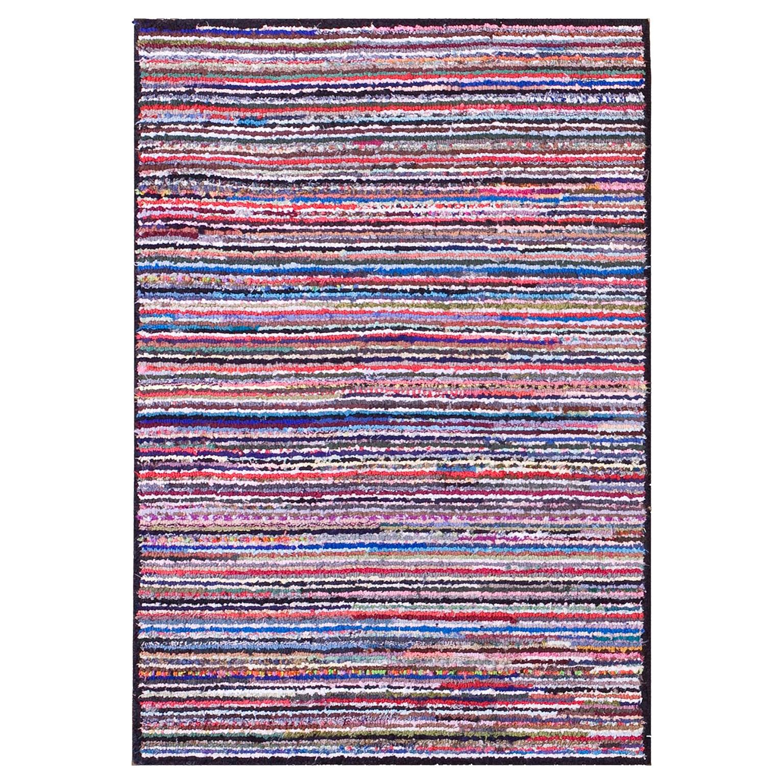 Antique American Hooked Rug For Sale at 1stDibs