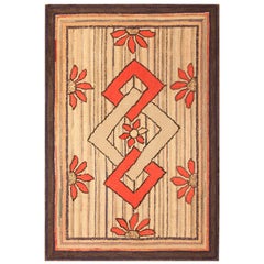 Antique American Hooked Rug 2' 8" x 4' 0" 