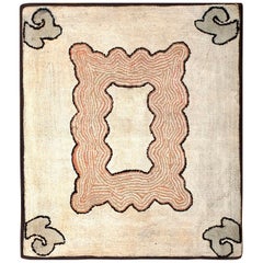 Tapis crocheté américain des années 1930 ( 3' x 3'6" - 91 x 107 )