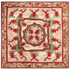 Antique American Hooked Rug 11' 6" x 11' 6" 