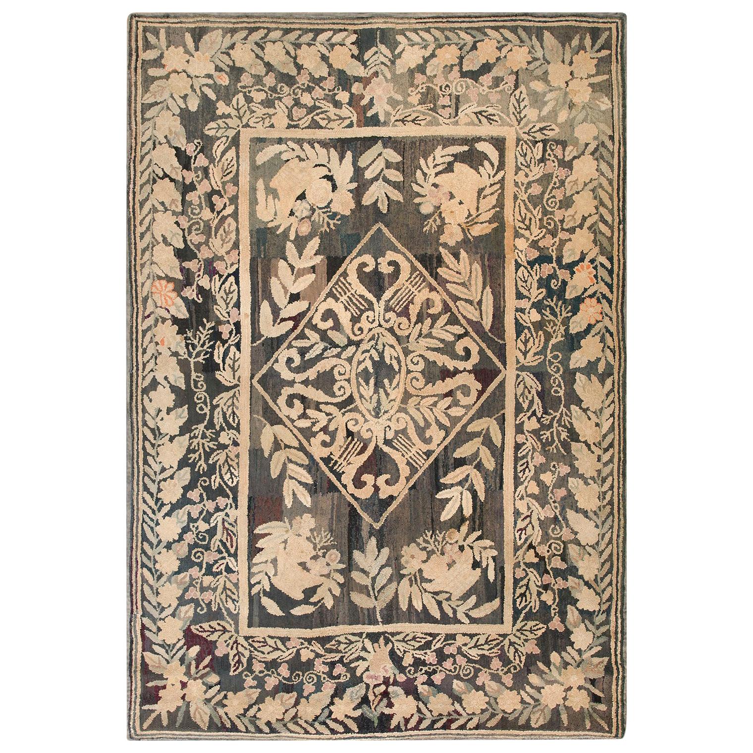 Antique American Hooked Rug 6' 0" x 9' 0" For Sale