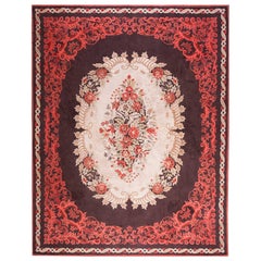 Tapis crocheté américain des années 1930 ( 11' 9" x 15' - 358 x 458 )