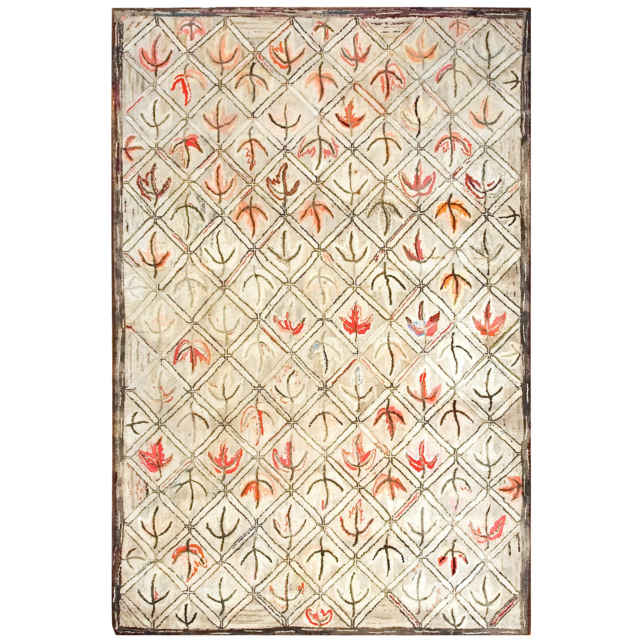 Tapis crocheté américain du début du 20ème siècle ( 6' x 9' - 183  275 )