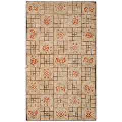 Tapis crocheté américain du début du 20ème siècle ( 4' x 7'1" - 122 x 216 )