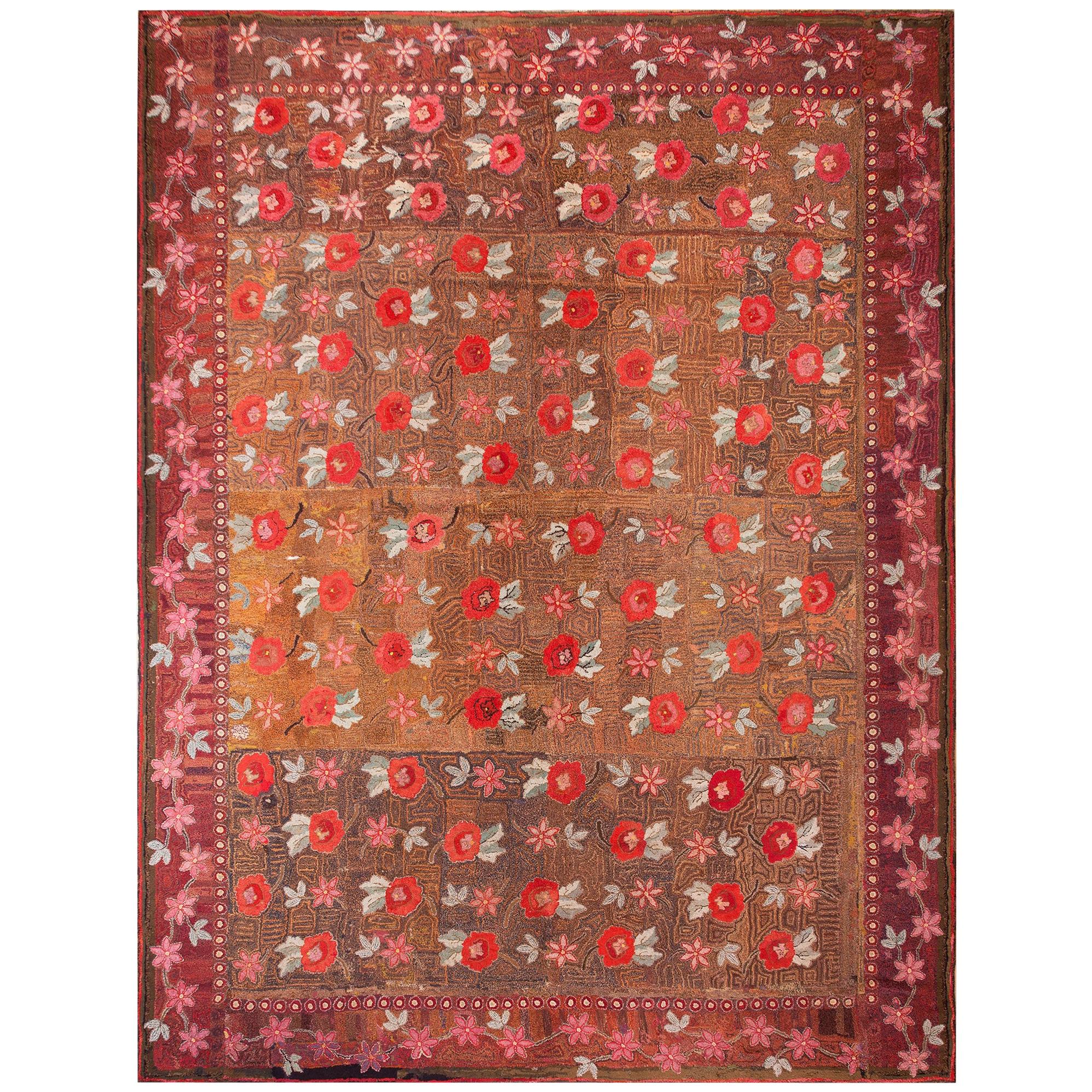 19th Century American Hooked Rug  ( 11'8" x 15'4" - 355 x 467 )