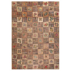 Tapis à capuche américain ancien de 8' 2"" x 11' 10" pouces