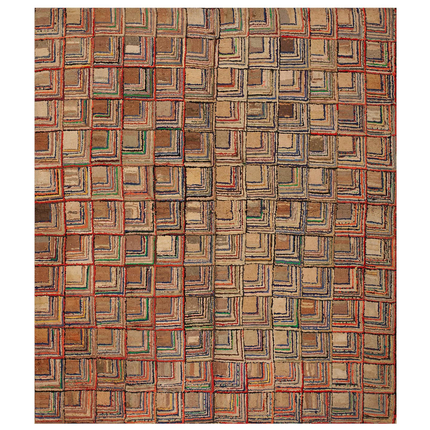 Early 20th Century American Hooked Rug ( 5'10" x 6'8" - 178 x 203 )