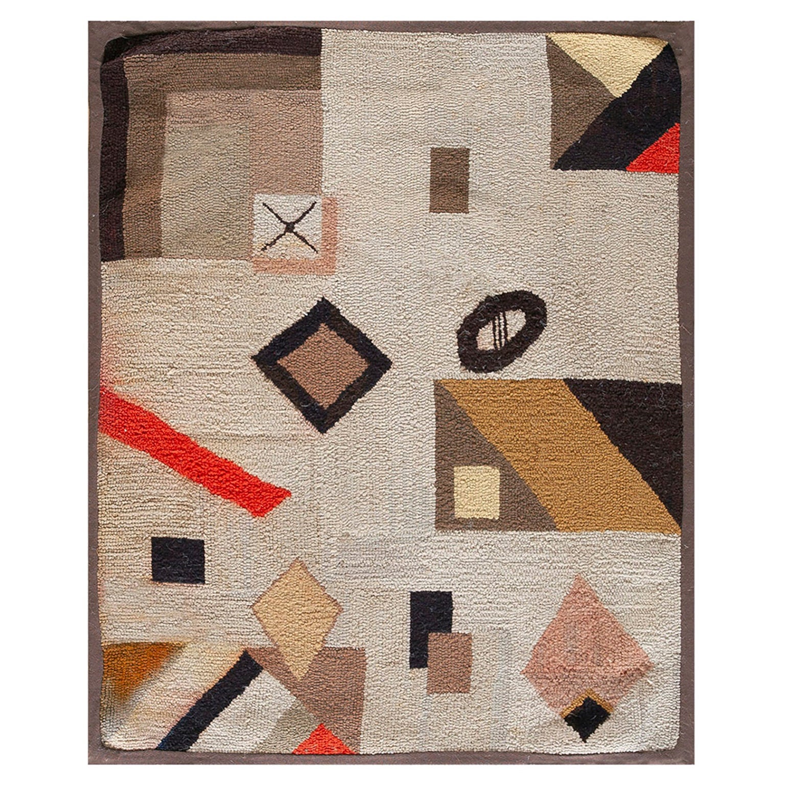 Tapis à capuche américain ancien 2''3 x 2''10