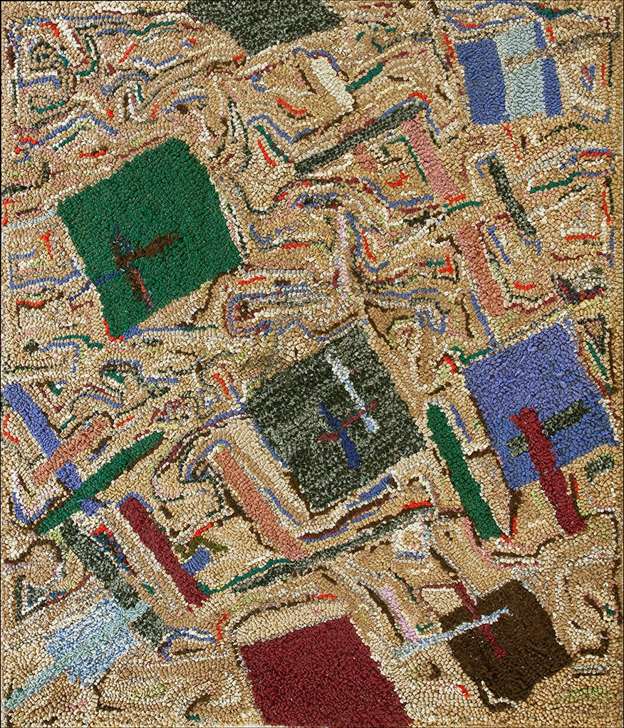 Tapis à capuche américain ancien de 3' 0""" x 3' 5" en vente