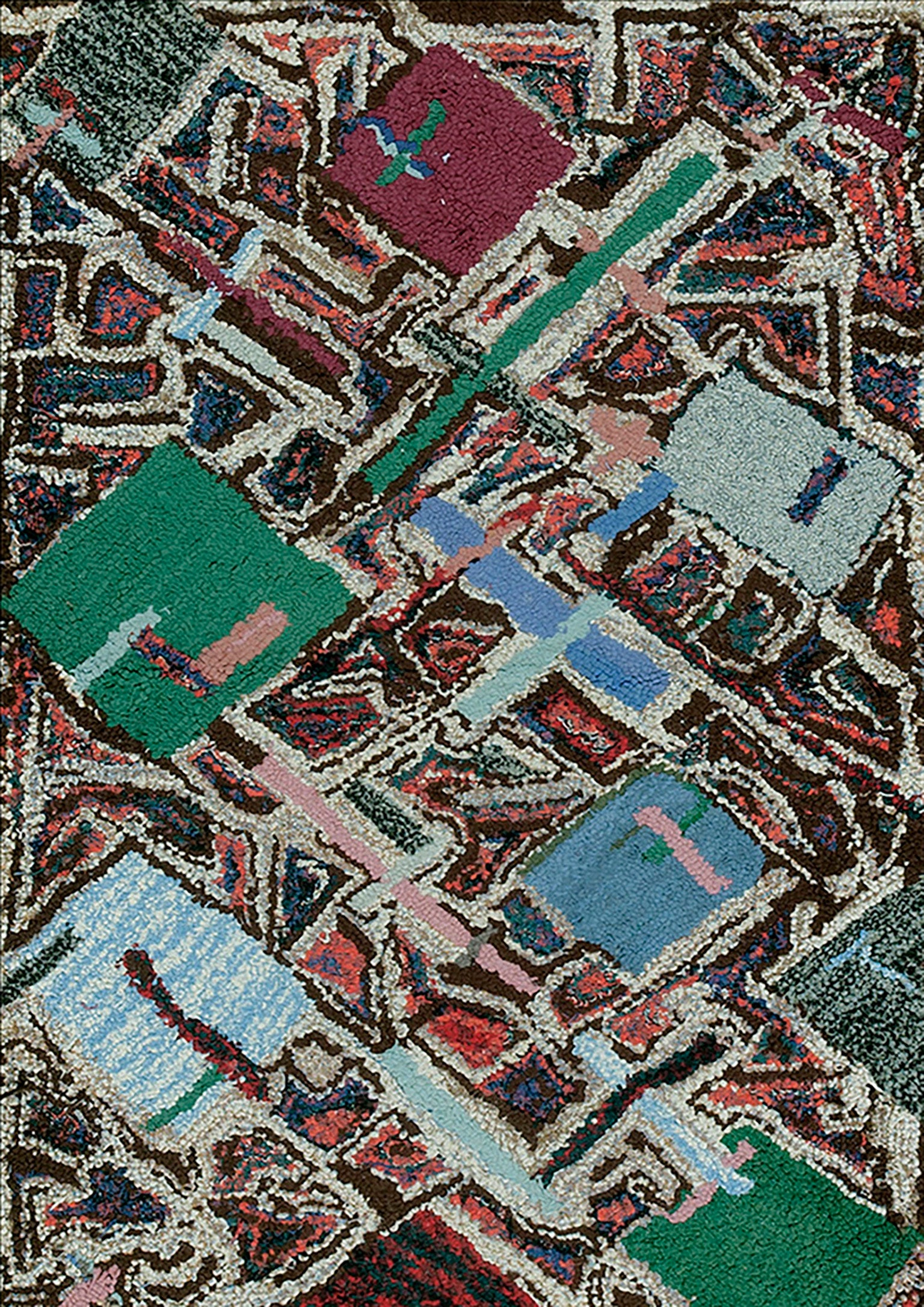 Tapis à capuche américain du milieu du XXe siècle ( 2'5"" x 3'6"" - 73 x 106 cm)