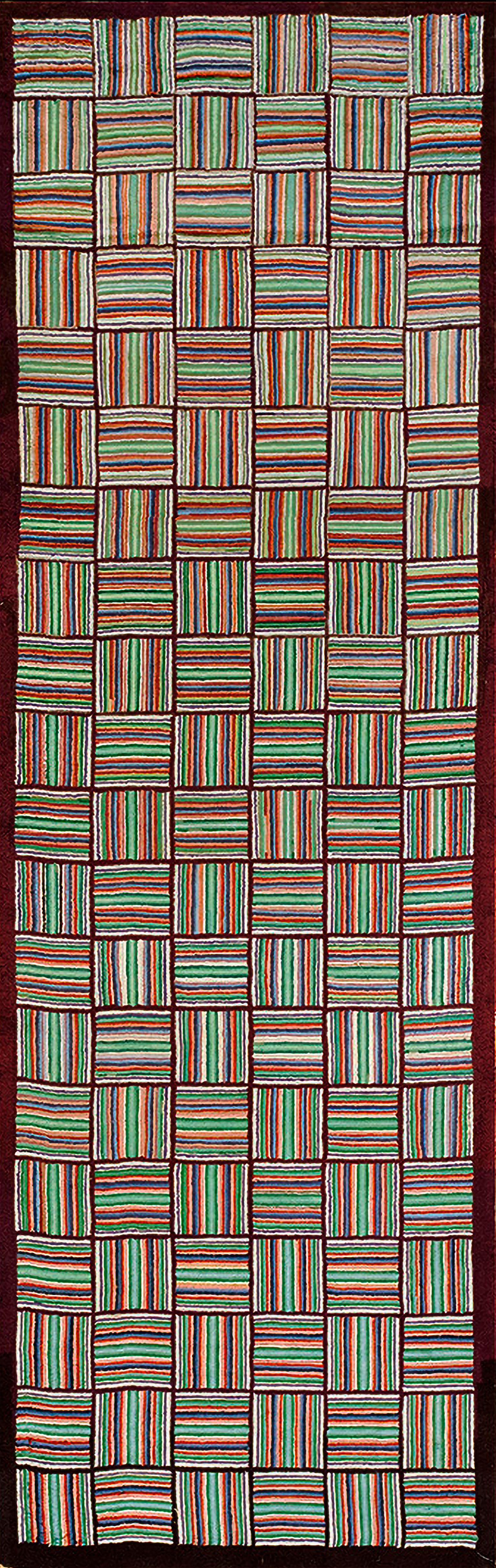 Antique American Hooked Rug 3' 2" x 10' 4"
