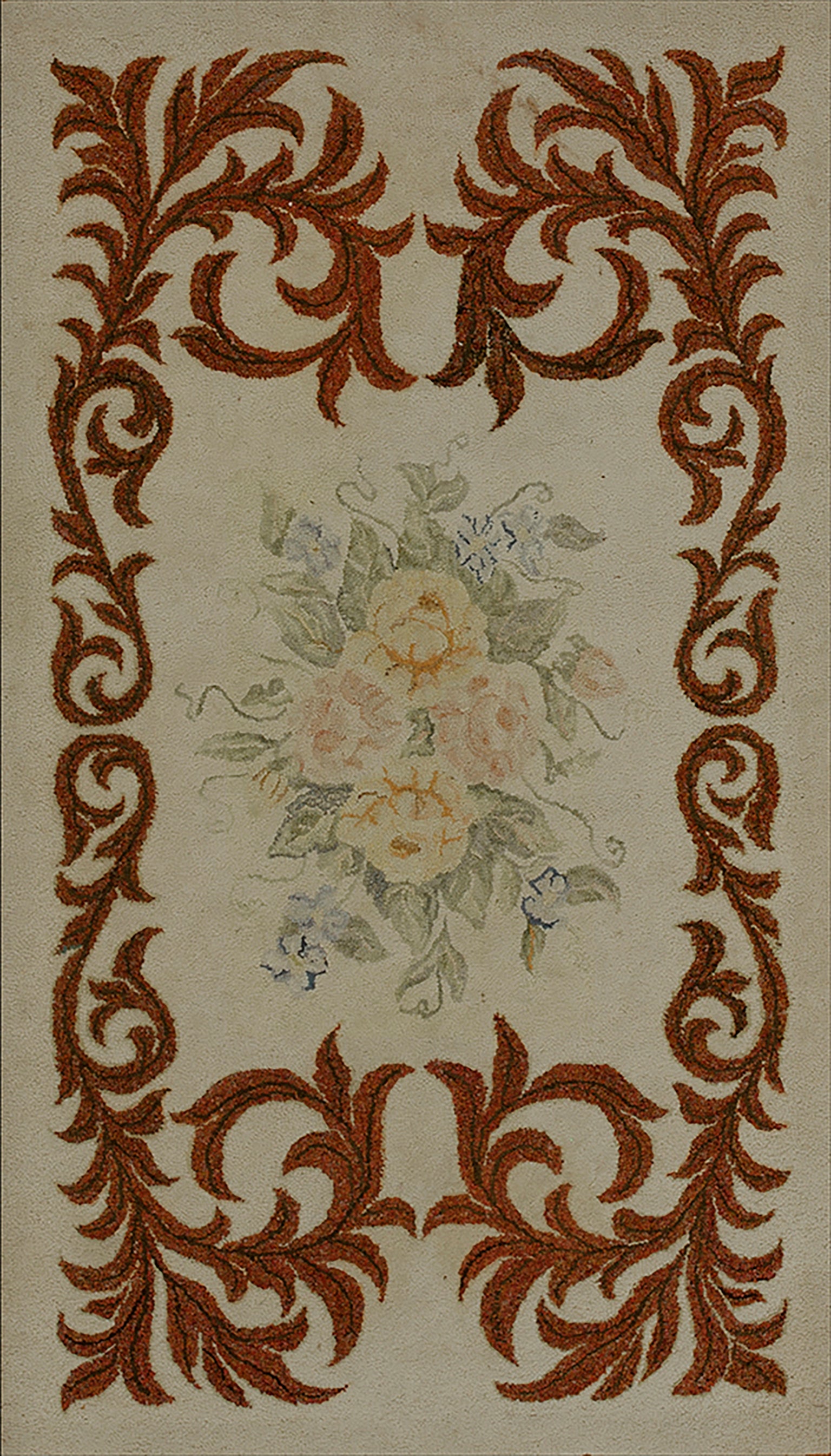 Antique American Hooked Rug For Sale