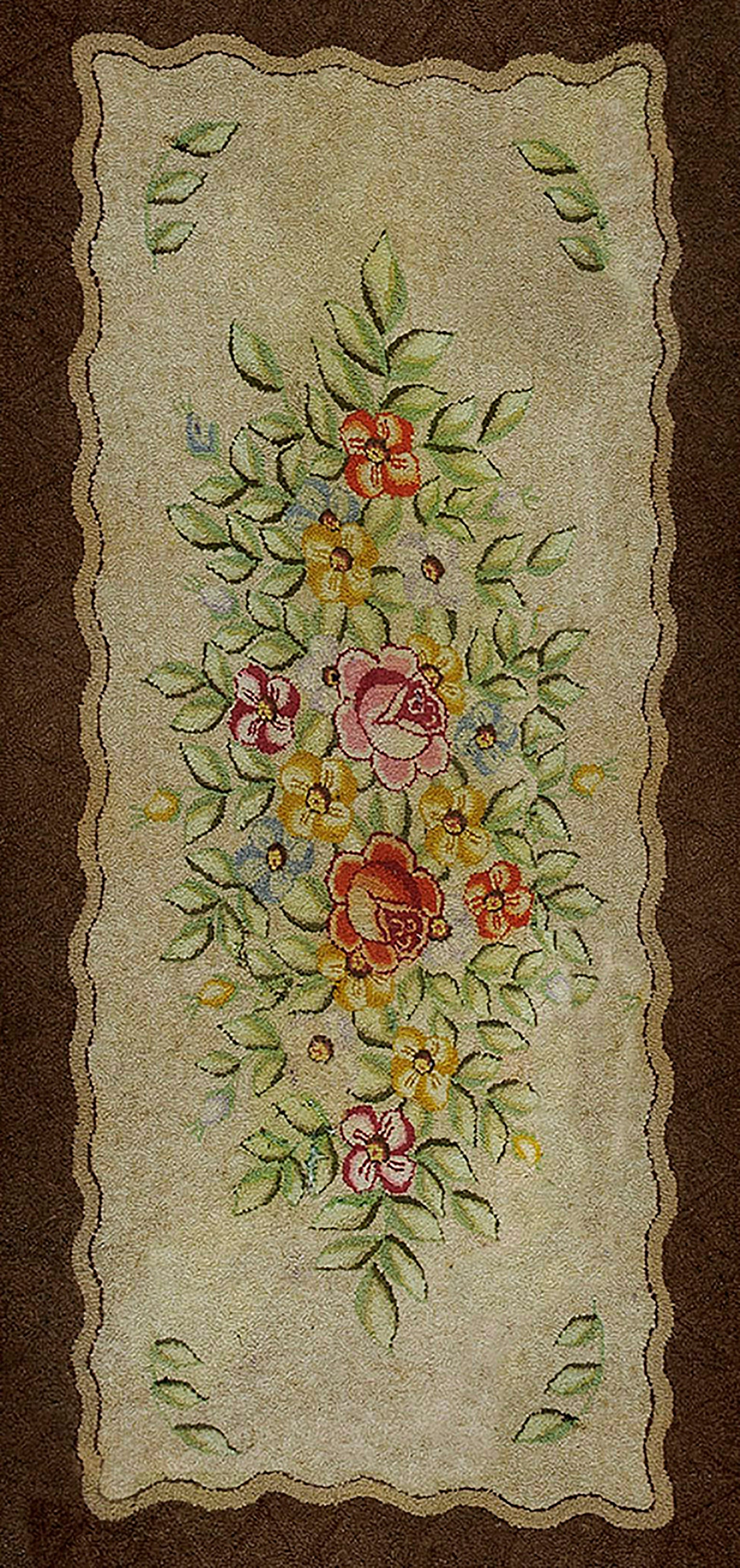 Antique American Hooked Rug For Sale